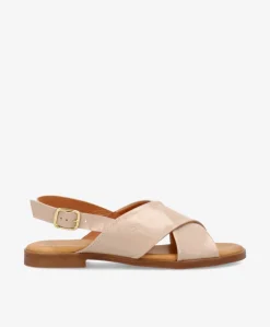 NICOLA P - Beige lak læder - Flade sandaler