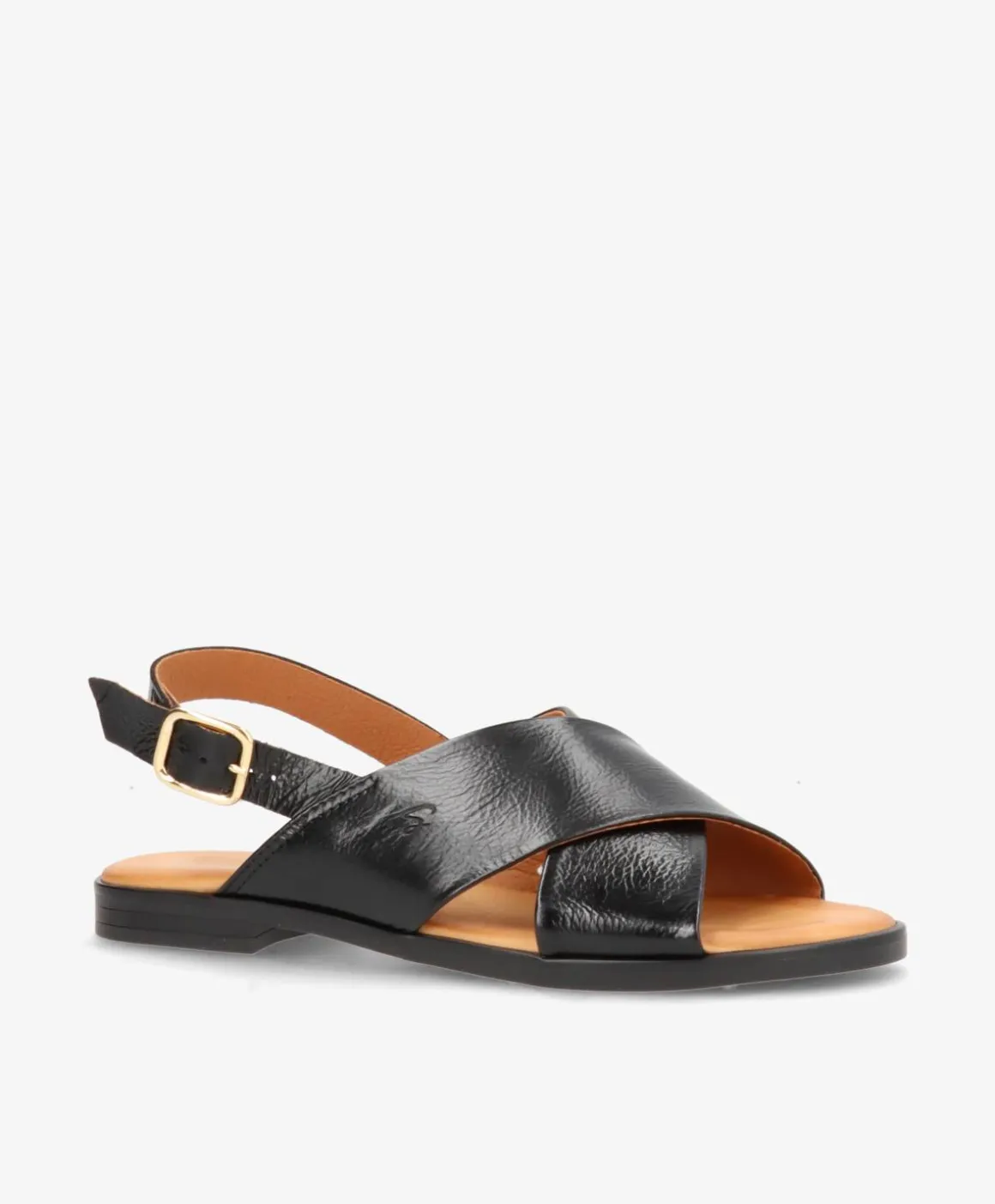 NICOLA P - Sort lak læder - Flade sandaler