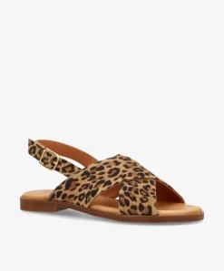 NICOLA S - Leopard ruskind - Flade sandaler