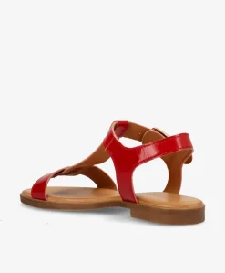 NORA P - Rød lak læder - Flade sandaler