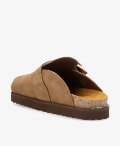 OFELIA - Taupe ruskind - Mules Dame