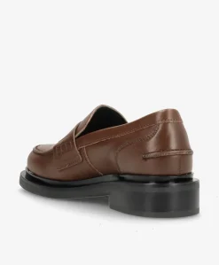 PURE - Brun washed læder - Loafers Dame
