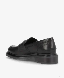 PURE - Sort læder - Loafers Dame