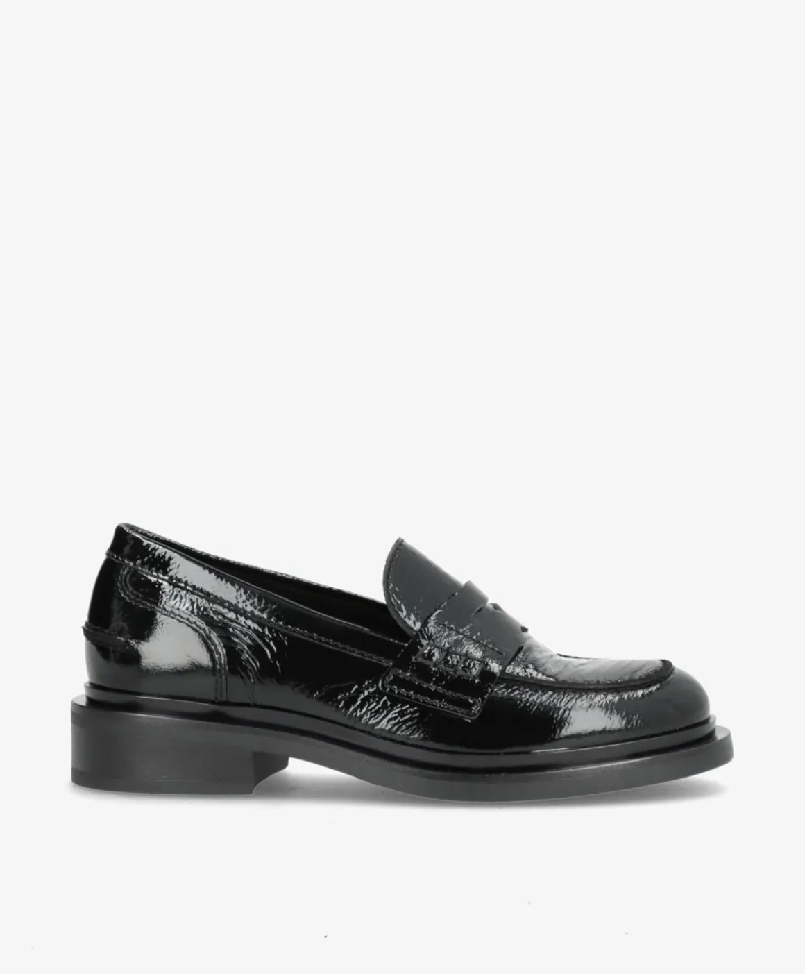 PURE P - Sort lak læder - Loafers Dame
