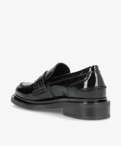PURE P - Sort lak læder - Loafers Dame