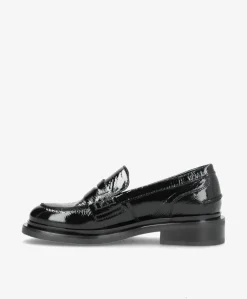 PURE P - Sort lak læder - Loafers Dame