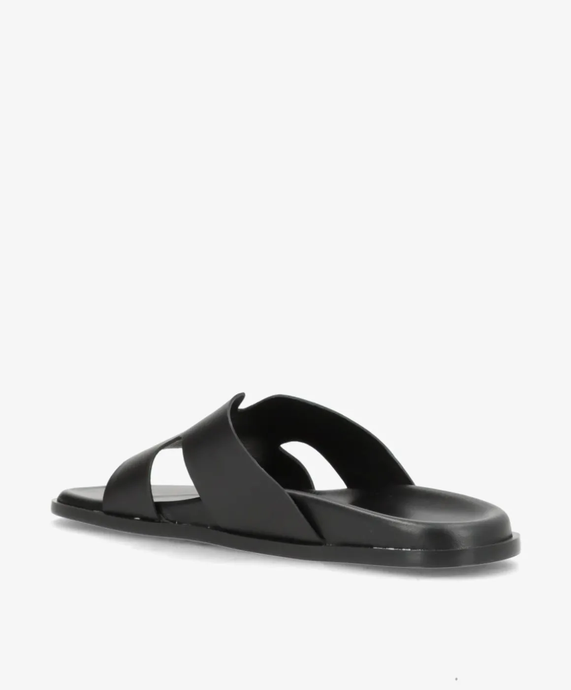 RAE - Sort læder - Flade sandaler Dame