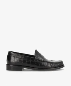 REGENT C - Dame loafer - Sort læder croco