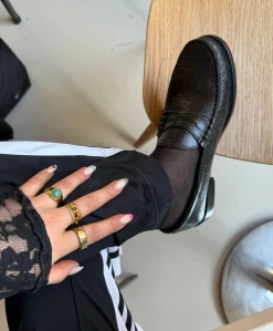 REGENT C - Dame loafer - Sort læder croco