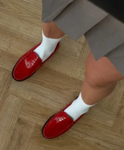 REGENT P - Dame loafer - Rød lak læder