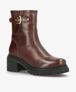 RIVET - Mørkebrun læder - Biker støvler Dame