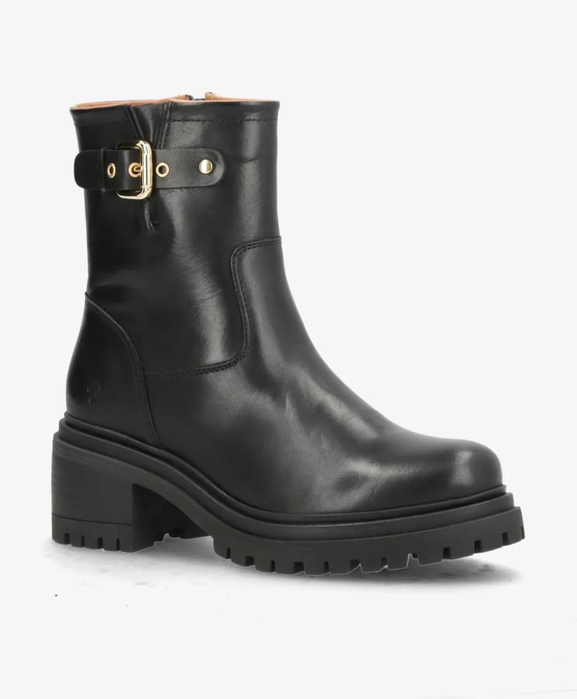 RIVET - Sort læder - Biker støvler Dame