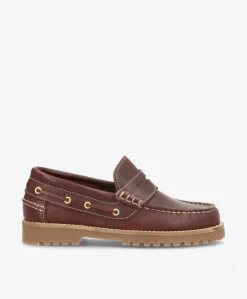 RUDDER L - Brun læder - Loafers Unisex Sejler