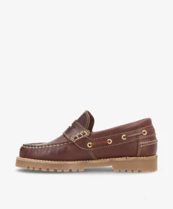 RUDDER L - Brun læder - Loafers Unisex Sejler