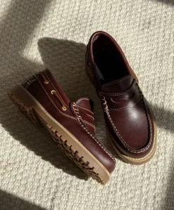 RUDDER L - Brun læder - Loafers Unisex Sejler