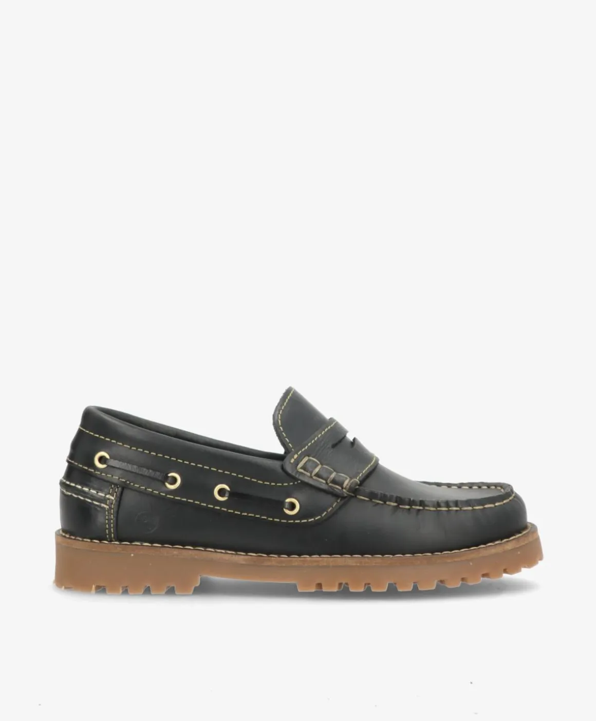 RUDDER L - Sort læder - Loafers Unisex Sejler