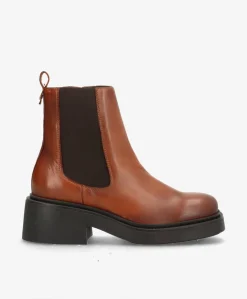 SADDLE - Brun læder - Chelsea støvler Dame