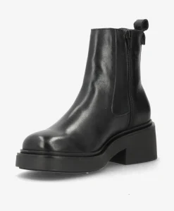 SADDLE - Sort læder - Chelsea støvler Dame