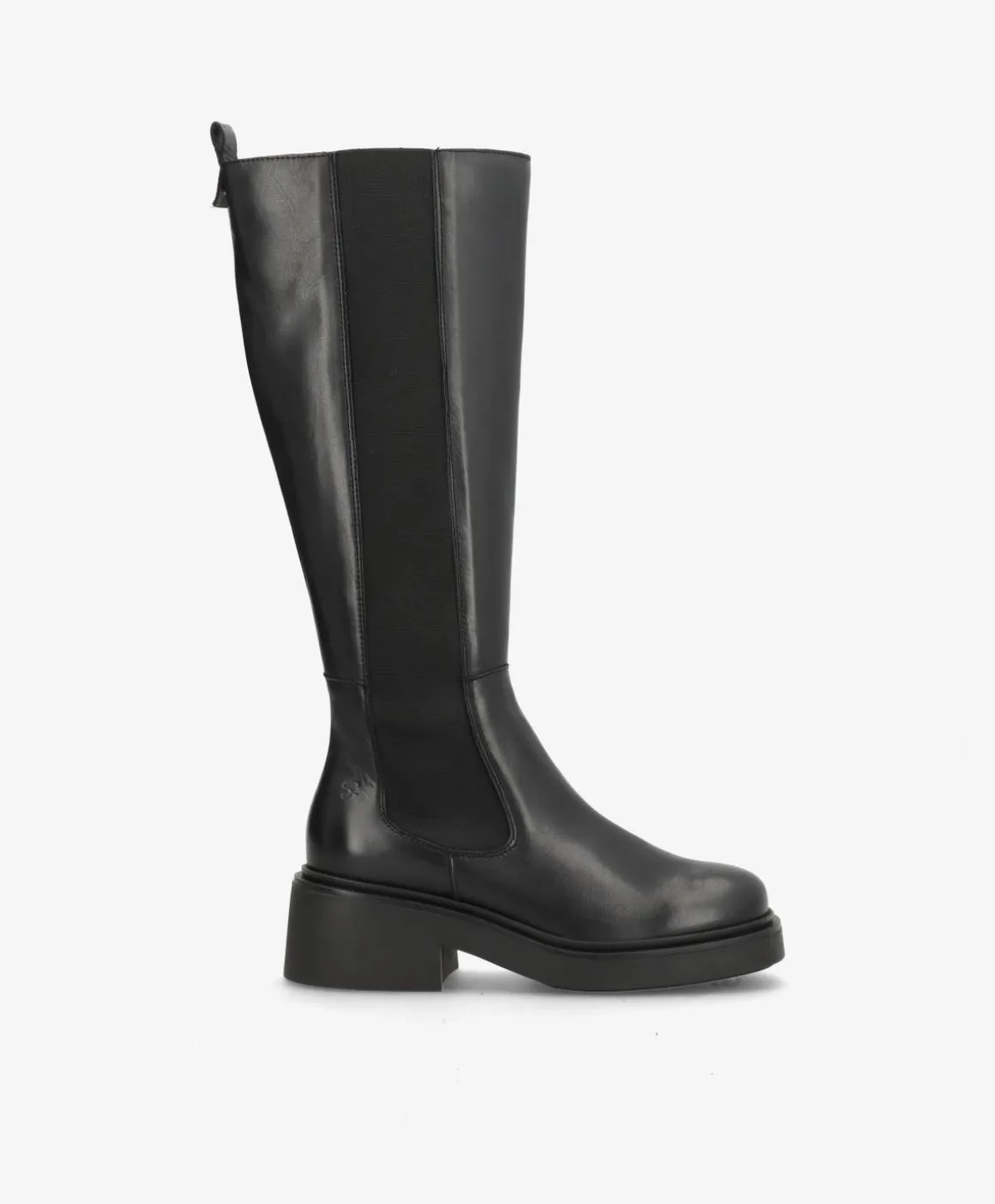 SADDLE LONG - Sort læder - Lange støvler Dame