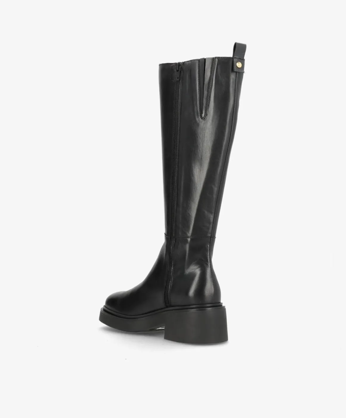 SADDLE LONG - Sort læder - Lange støvler Dame