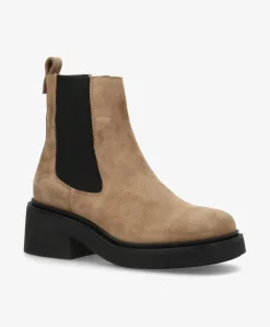 SADDLE S - Beige ruskind - Chelsea støvler Dame