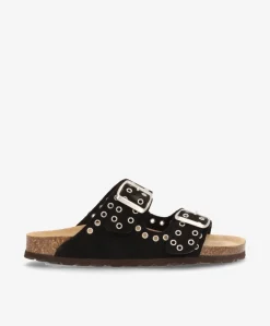 SKYLAR S - Sort ruskind - Sliders Dame