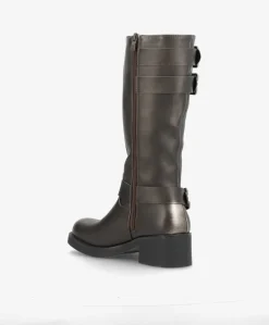 Svea - Biker støvle lang - Mørk grå