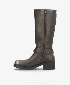 Svea - Biker støvle lang - Mørk grå