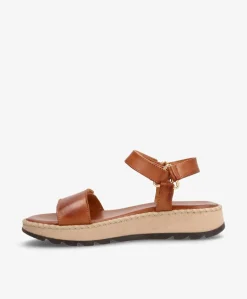 TILDE - Brun læder - Sandaler platform Dame