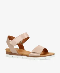 TOSCANA P - Beige lak læder - Flade sandaler