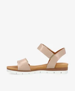 TOSCANA P - Beige lak læder - Flade sandaler