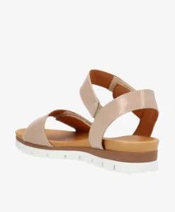 TOSCANA P - Beige lak læder - Flade sandaler