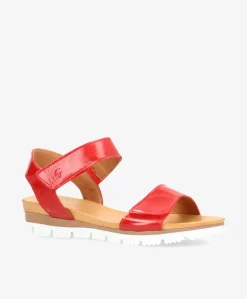 TOSCANA P - Rød lak læder - Flade sandaler