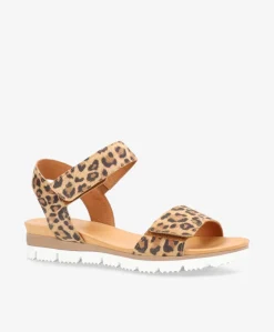 TOSCANA S - Leopard ruskind - Flade sandaler