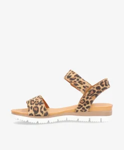 TOSCANA S - Leopard ruskind - Flade sandaler