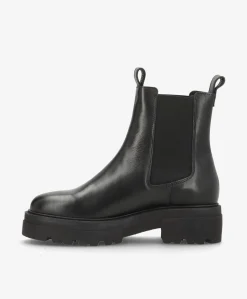 VALERIA SEA - Sort læder - Chelsea støvle Dame