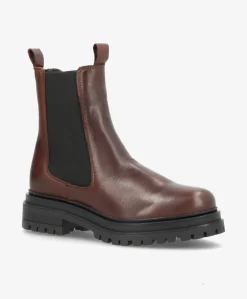 VISTA SEA - Dame Chelsea støvler - Mørkebrun læder