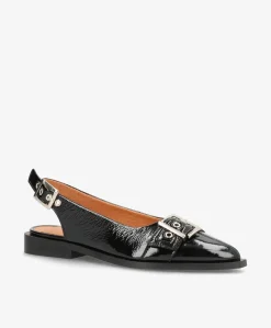 WANT - Slingback - Sort lak læder