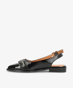 WANT - Slingback - Sort lak læder