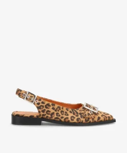 WANT S - Slingback - Leopard mørk ruskind
