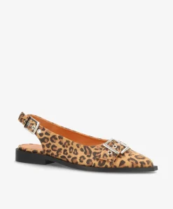 WANT S - Slingback - Leopard mørk ruskind