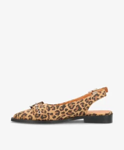 WANT S - Slingback - Leopard mørk ruskind