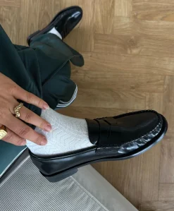 YORK P - Dame loafer - Sort Polido læder